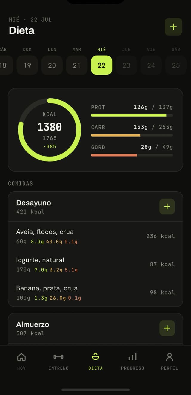 App Karven — pantalla de Hoy